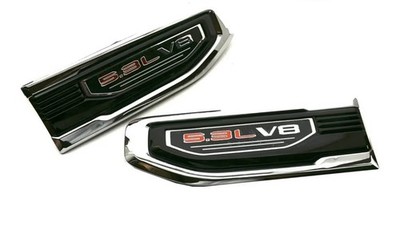 Pair New Custom Kit 5.3L V8 Vent Emblems 3D Badge Left And Right Compatible With