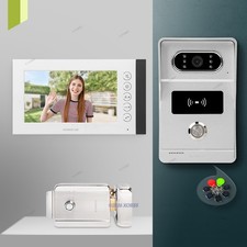 HOMSECUR 7" Video Door Phone Intercom Doorbell RFID Keyfobs Monitoring Security