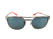 New Authentic Polarized Ray-Ban Kids RJ 47mm Silver Red Pilot Sunglasses