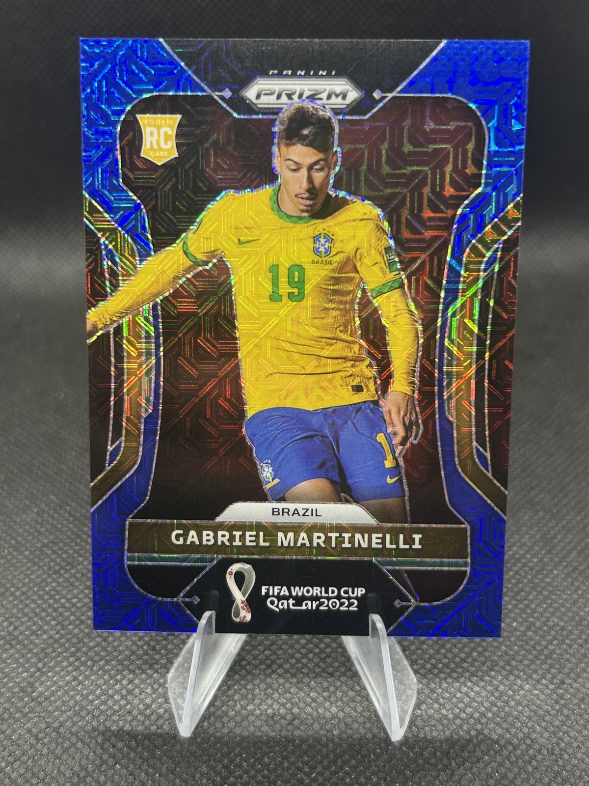 2022 Panini Prizm World Cup Gabriel Martinelli Blue Prizm RC /75 Brazil #29