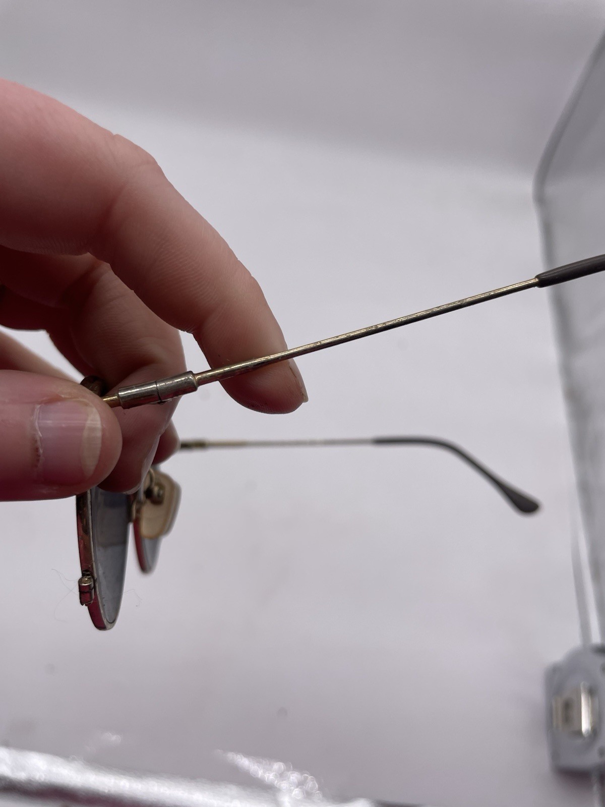 Antique Adjustable Bridge Round Wire Spectacles C… - image 8