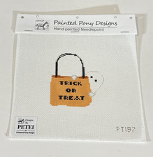 Painted Pony Needlepoint Canvas PETEI PT197 - Halloween Trick or Treat Bag Ghost