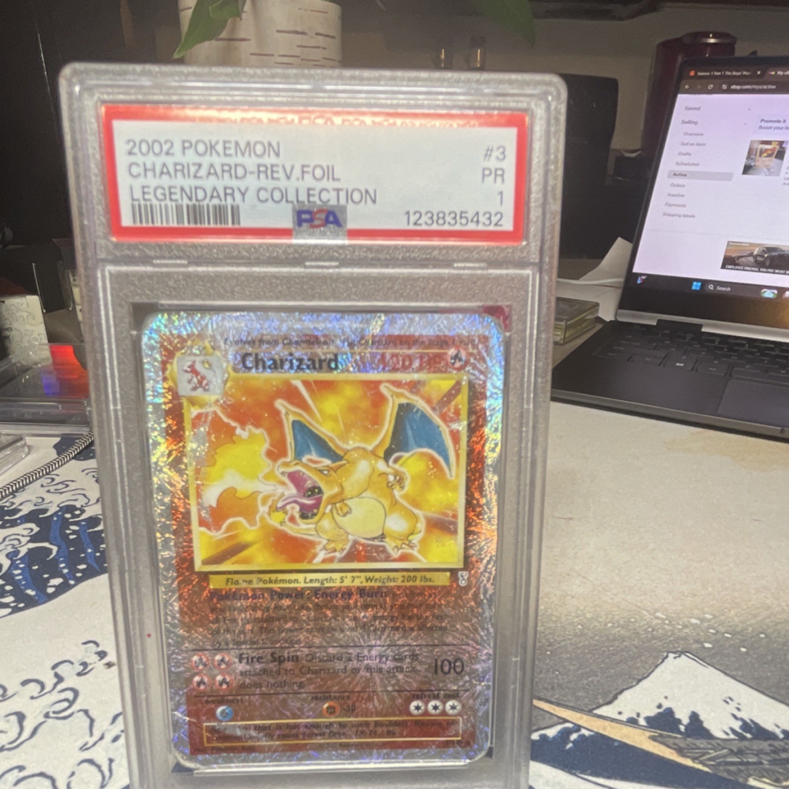 Pokémon Charizard Legendary Collection Reverse Foil Holo PSA 3/110 2002 English