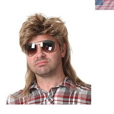 Mullet Wigs for Men 80s Costumes Fancy Party Accessory Cosplay Halloween Wig ...