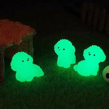  12 Pcs Mini Animal Figures Dog Figurines Bulk Statue Puppy Resin Glow Dark
