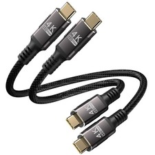 6 inch Short USB Cable 0.5ft 2Pack with Thunderbolt 3,USB-3.1 Cable 10Gbps Da...