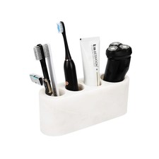 Best BCS Toothbrush Holder for Bathrooms, 4 Slots Marble and Toothpaste Stand