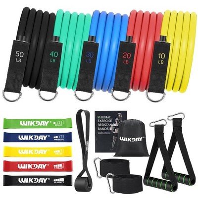 Exercise Resistance Bands with Handles for Working Out, 10-150 Lbs Workout Ba...