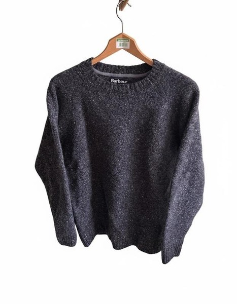 Men Barbour Sweater Grey Wool 40 /L / 48