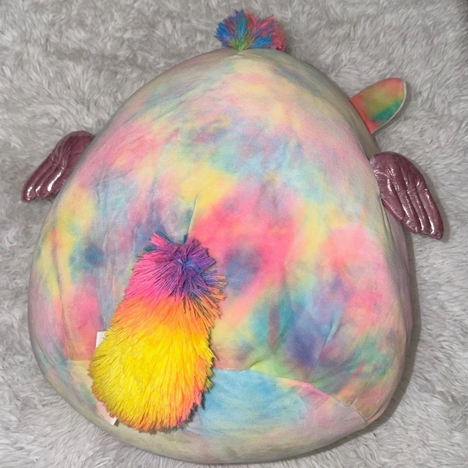 Malvaviscos Jaime Colorido Tie-Dye Unicornio Pegaso Peluche Jumbo 16" Nuevo con Etiquetas Nuevo Foto 3 de 4
