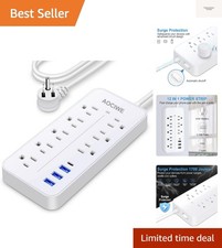 Power Strip Surge Protector - 8 Outlets  3 USB Ports  1 USB-C Port, 1700 Jo...