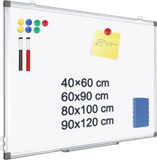 Magnetic Whiteboard, 40 X 60 cm Dry Erase White Board, Aluminium Frame Writing B