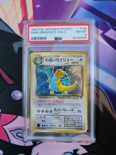 Vintage Pokémon Dark Dragonite Rocket Holo 149 Japanese PSA 8 1997