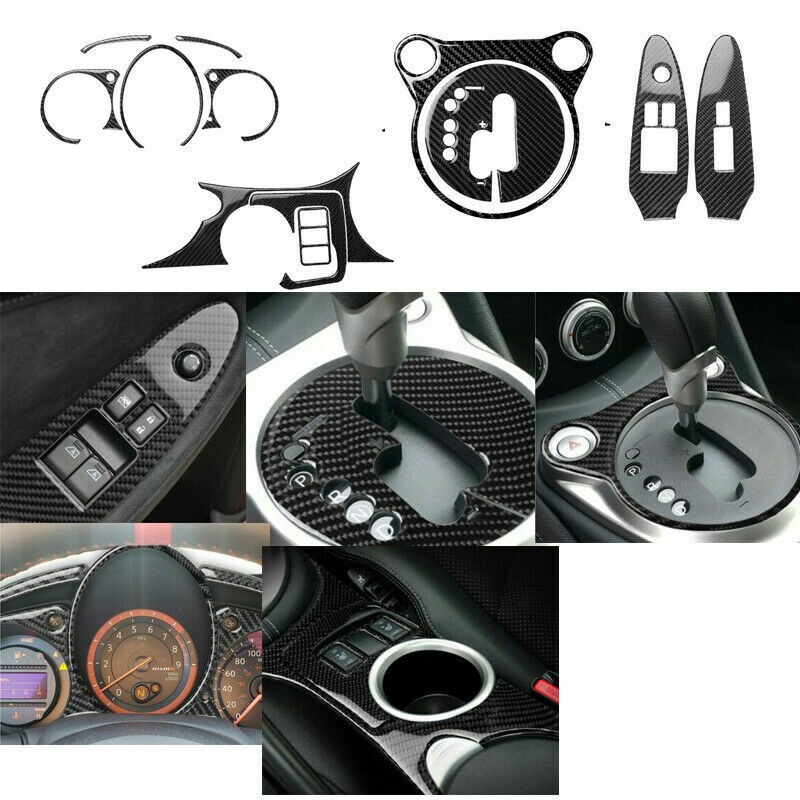 12Pcs Carbon Fiber Full interior set Cover Trim For Nissan 370Z 2009-2020