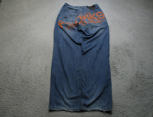 Akademiks Jeans Mens 32x32 Blue Med Wash Wide Leg Relaxed Baggy Denim Y2K