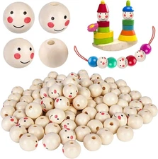 50 pieces wooden beads with round face for crafting 10mm 20mm 25mm size crafting