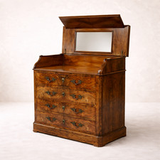 Antike Biedermeier Waschkommode mit Spiegel 4 Schubladen um 1850