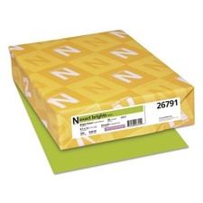 Neenah Paper Exact Brights Paper, 20 lb Bond, 8.5 x 11, Bright Green, 500/Ream