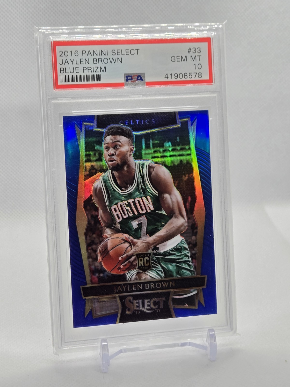 2016-17 Panini Select Concourse Jaylen Brown #33 Blue Prizm /299 (RC) PSA 10
