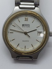 Vintage BWC Quartz Cal. ETA 955.114 Working Swiss Bracelet Montre Uhren READ!