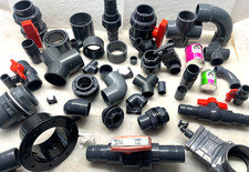 PVC Fitting Rohr T-Stück Muffe Bogen Kugelhahn Zugschieber Winkel 16 bis 110mm