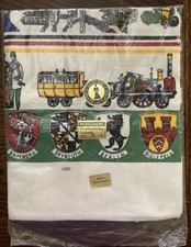 Pflegeleicht Tablecloth European Symbols Design Hand Printed 50 X 60 NIP Vintage