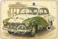Metal sign - Wartburg 311 Volkspolizei