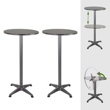 Stehtisch Bistrotisch Partytisch 2in1 Alu klappbar höhenverstellbar Ø60 cm 2 Stk