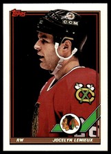 1991-92 Topps Jocelyn Lemieux Chicago Blackhawks #453