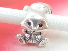 Echt Pandora Silber Süßes Eichhörnchen Tier Charm mit Schwarzer Emaille 799105C01