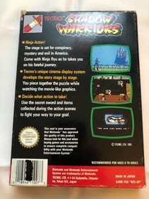 Cartuccia singola originale Shadow Warriors per Nintendo NES Pal UK
