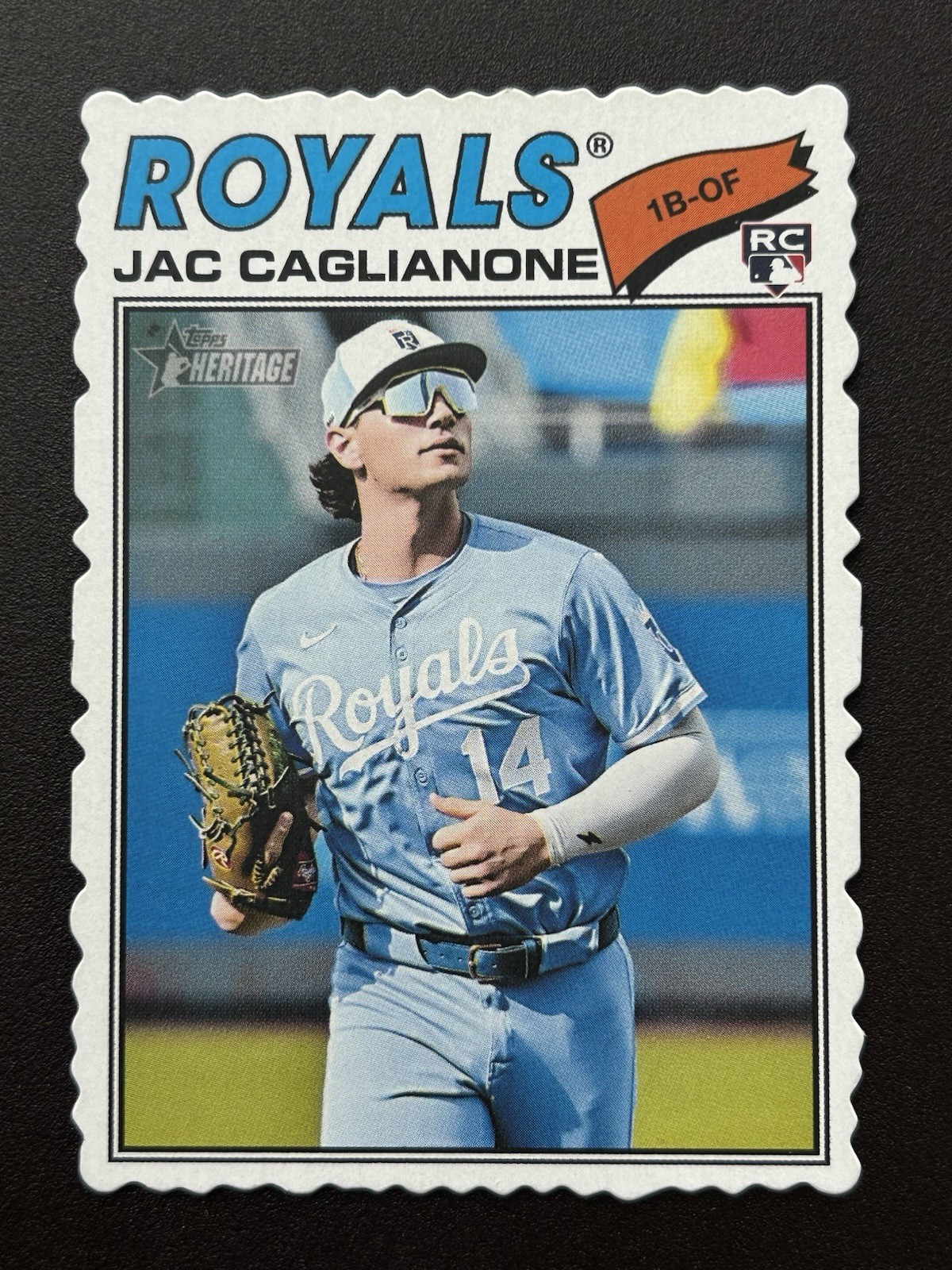 2026 Topps Heritage Baseball Jac Caglianone Deckle Edge RC #136 KC Royals