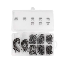 150PCS Circle Hooks Strong High Carbon Steel Fishing Hooks Sizes 1-8/0