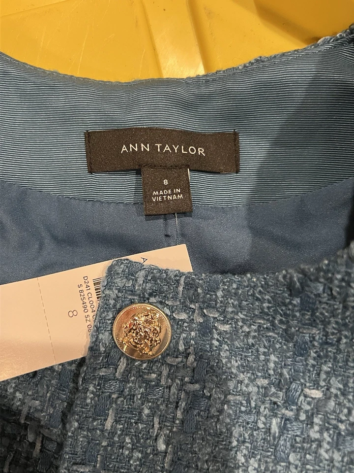 Chaqueta Ann Taylor Tweed cuello redondo nueva con etiquetas Foto 4 de 4
