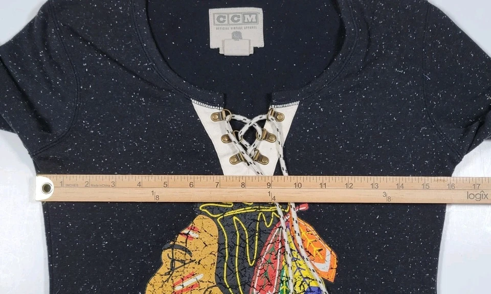 Suéter Pequeño Chicago Blackhawks para Mujer CCM M Sudadera con Cordones Informal   Foto 3 de 4