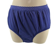Vintage Hanes 100 Nylon Shiny Silky Hi Leg Panty Size 7 Blue