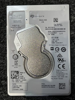 Genuine Seagate Mobile 2TB 5400RPM SATA 3 Hard Drive ST2000LM007