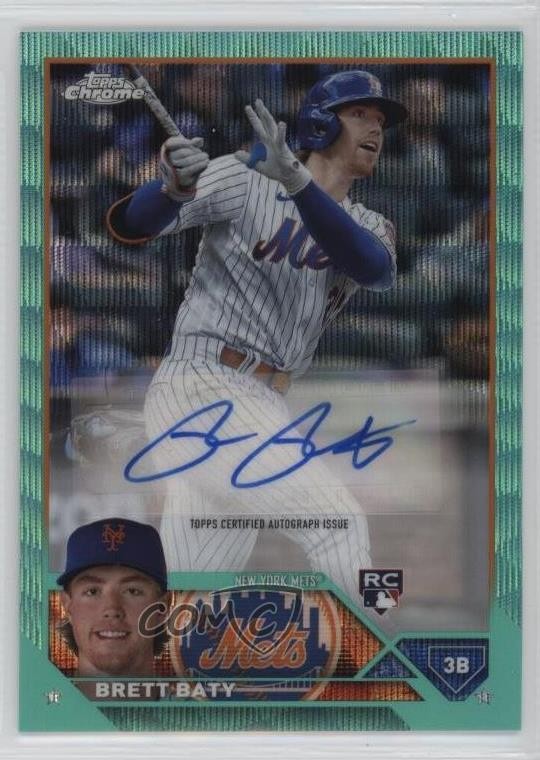 2023 Topps Chrome Update Aqua Wave Refractor /199 Brett Baty #AC-BBA Auto 0o6m