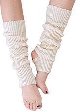 Women Winter Extra Soft Long Legwarmer Warmer Knitted Stirrup Leg Warmers Yoga
