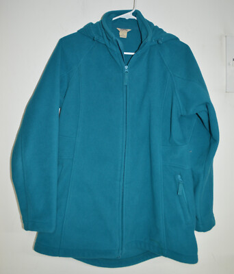 Duluth Trading Co Jacket Small Blue Windproof Fleece Hooded Full Zip