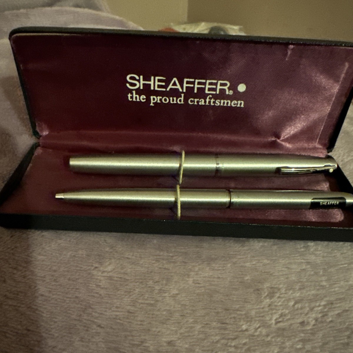 vintage sheaffer fountain pen and pencil set 1975 In
