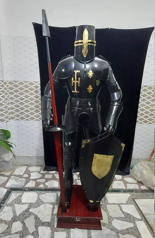 Medieval Knight Full Body Armour Suit Crusader Combat Costume-image