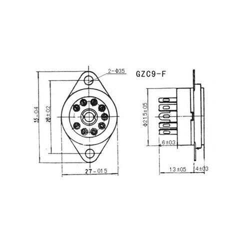 4Pcs Gilded 9pin Ceramic Tube Socket Mount Valve Base for 12AX7 12AU7 12AY7 BS - Picture 5 of 5