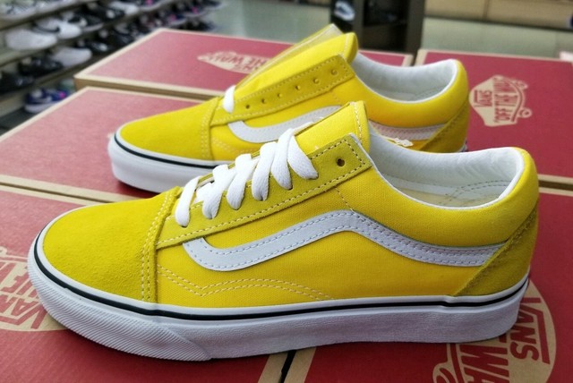 vans old skool yellow & true white skate shoes