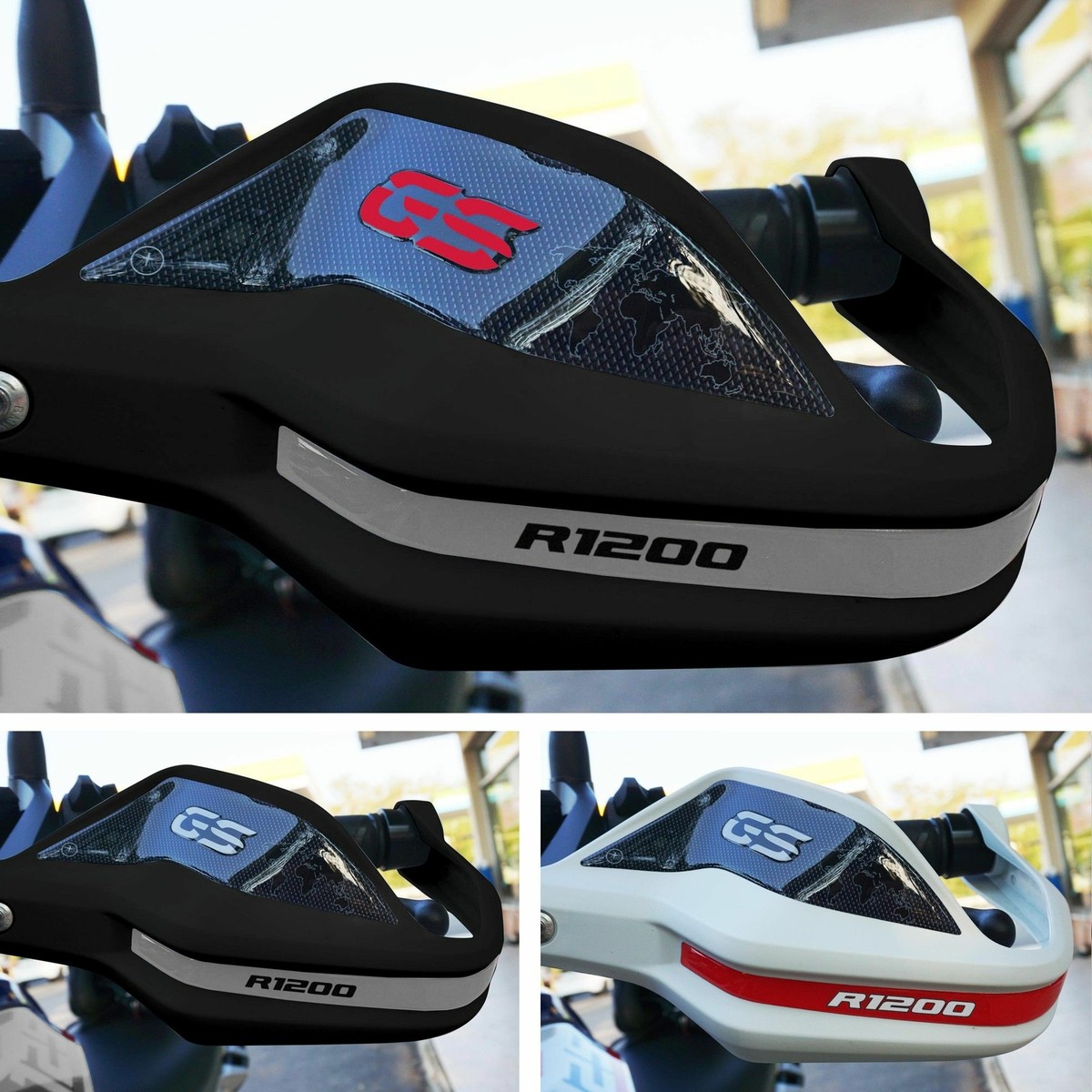 Adesivi In Resina 3D Per BMW R 1200 GS 2013-2018 - Protezioni Paramani Grigio, Labelbike Made Italy