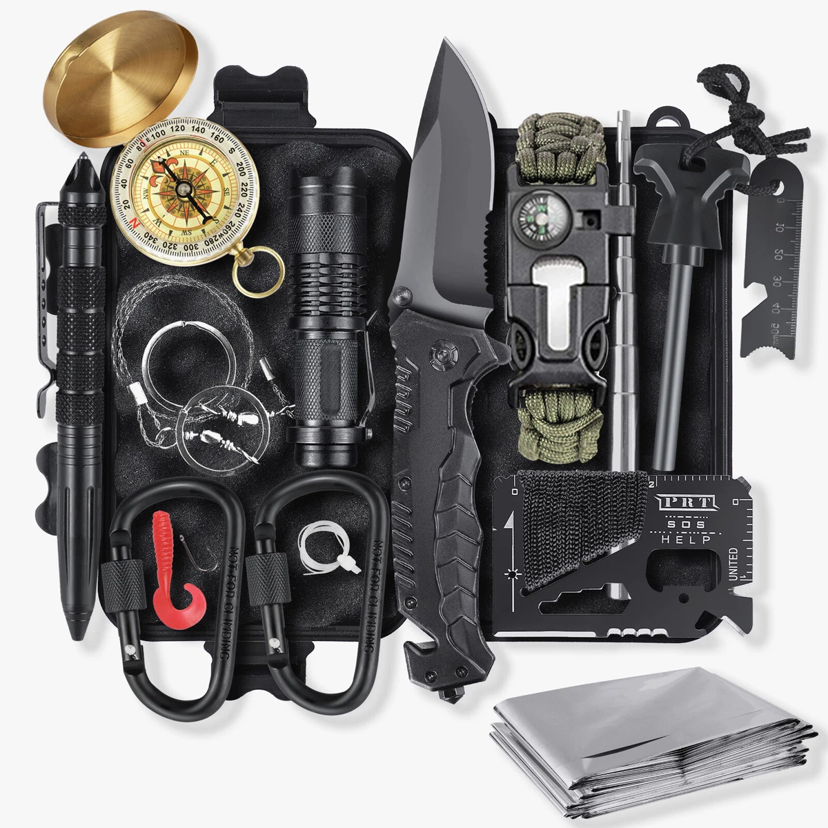 EILIKS Survival Gear Kit, Emergency EDC Survival Tools 24 in 1 SOS