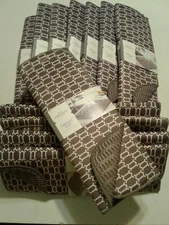 THRESHOLD DISH DRYING MAT GEOMETRIC DESIGN BROWN BEIGE REVERSIBLE 16” X 18”