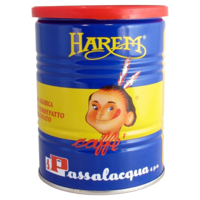 KAFFEE PASSALACQUA HAREM - GUSTO UNICO - 100% ARABICA - ZINN 250g GEMAHLENER