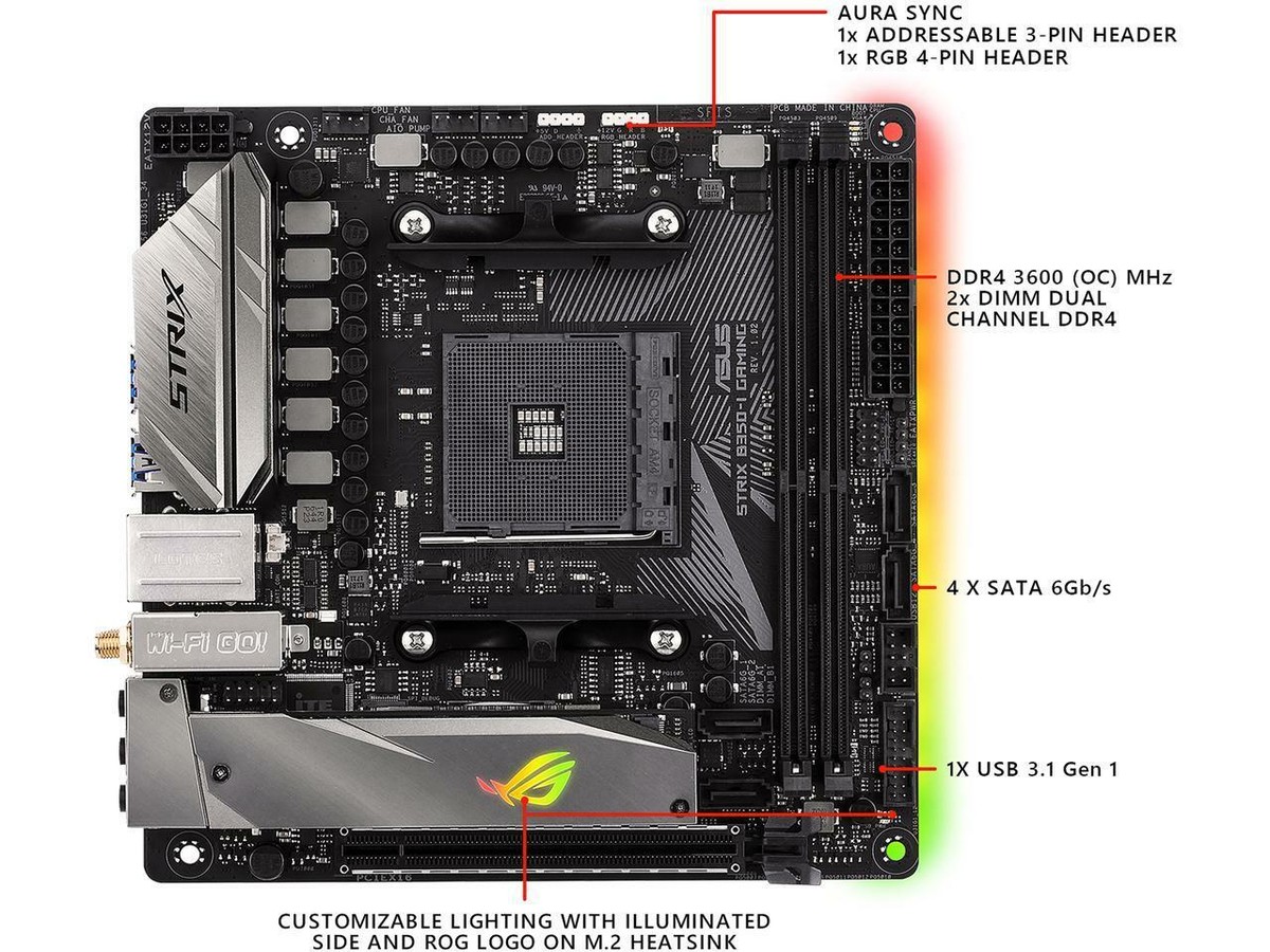 マザーボード asus B350-I Ryzen 5 1600 NH-L9a-AM4 s-l1200.jpg