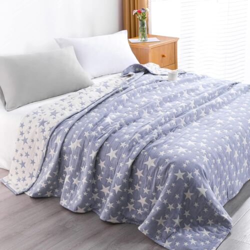 NTBAY 3 Layers Cotton Muslin 68x92 Twin Bed Blanket Super Soft Breathable Therm